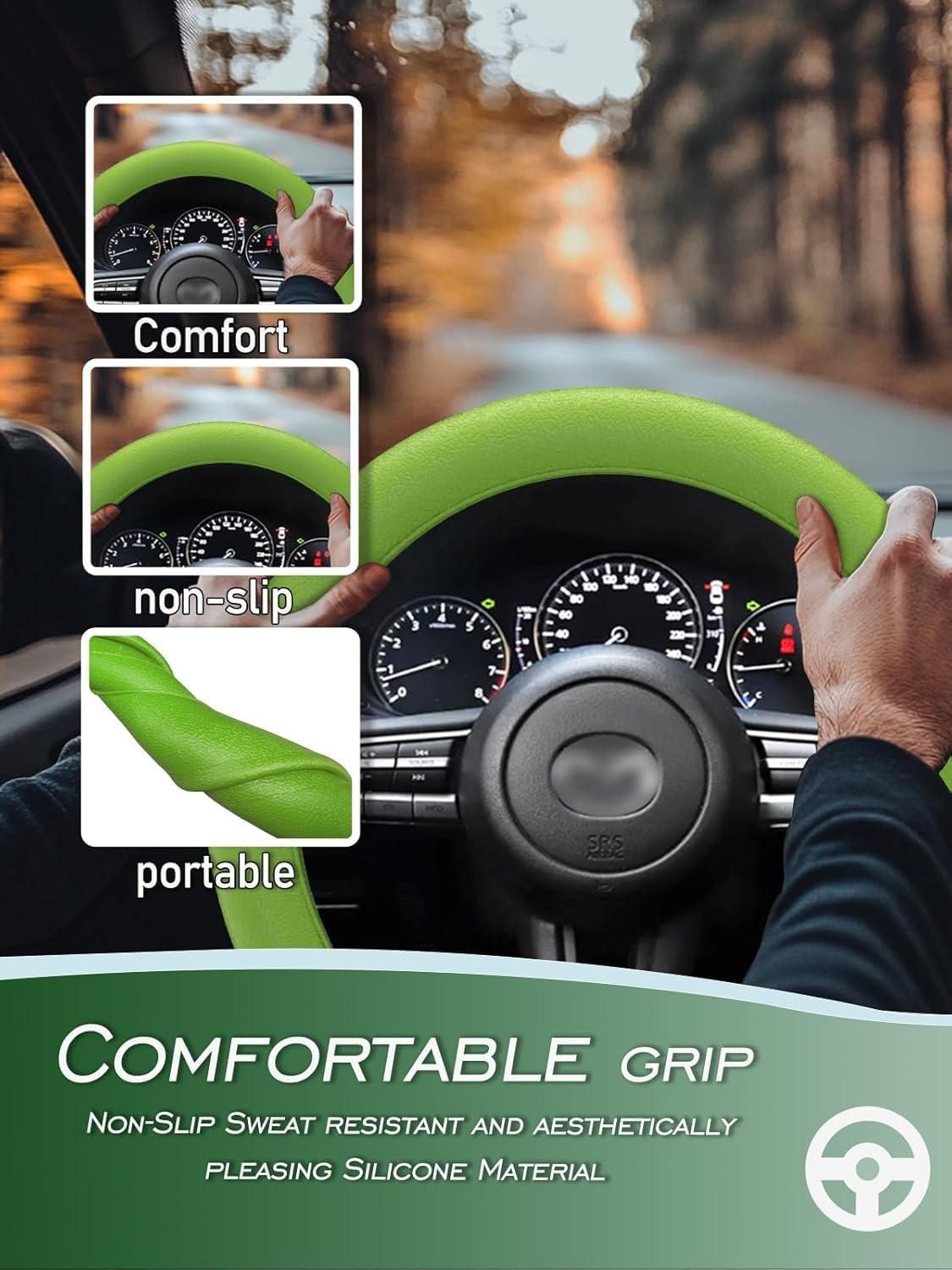 GripX™ Universal Soft Silicone Steering Wheel Cover