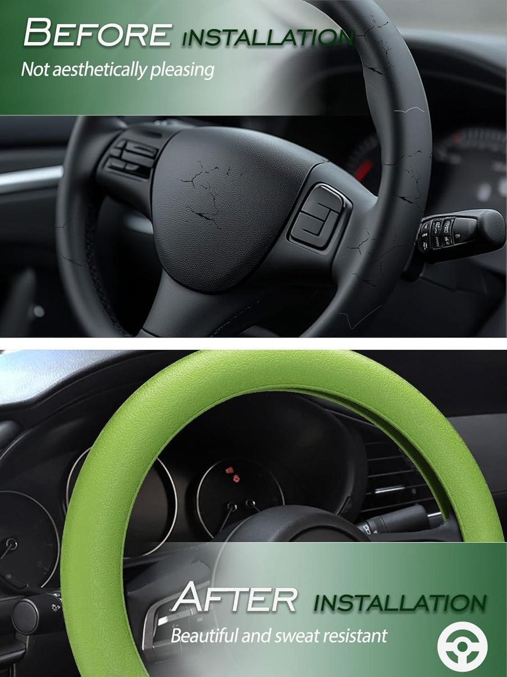 GripX™ Universal Soft Silicone Steering Wheel Cover